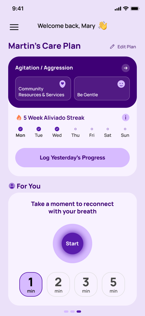 Aliviado — care plan